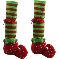 1 Pair Christmas Table Leg Covers Elf Elves Feet Shoes Legs Party Decorationg