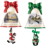 Christmas Ornaments- Thomas Kinkade Ringing In The Holidays Ornament Set