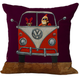 Comi Vintage Christmas Jolly Santa Clau Square Pillowcase Cover Case