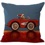 Comi Vintage Christmas Jolly Santa Clau Square Pillowcase Cover Case