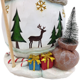 Festive Holiday Snowman Sculpture 20 Inch Hand Painted Keepsake