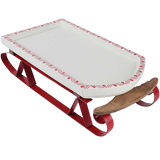 Hallmark Home Holiday Ceramic and Metal Serving Sleigh Platter