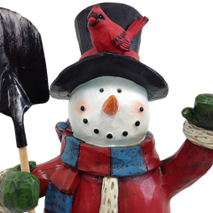 Festive Holiday Snowman Sculpture 20 Inch Hand Painted Keepsake
