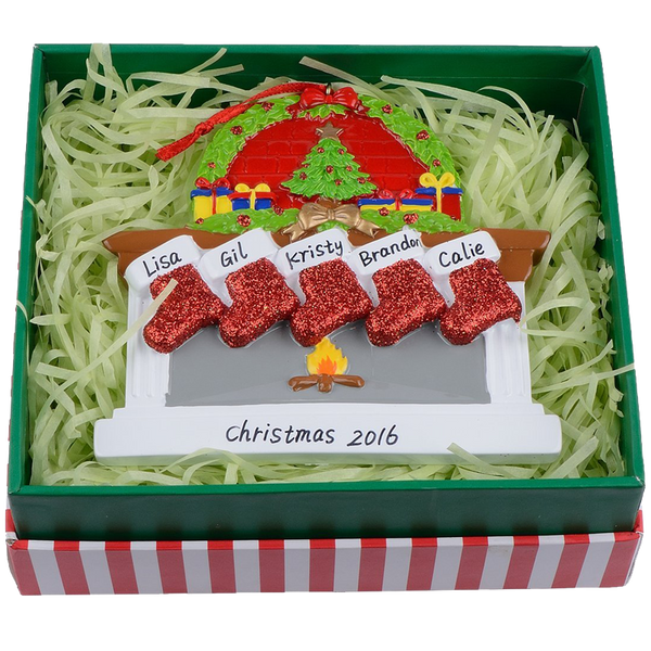 MAXORA Personalized Ornaments Fireplace Christmas Gift Box 5